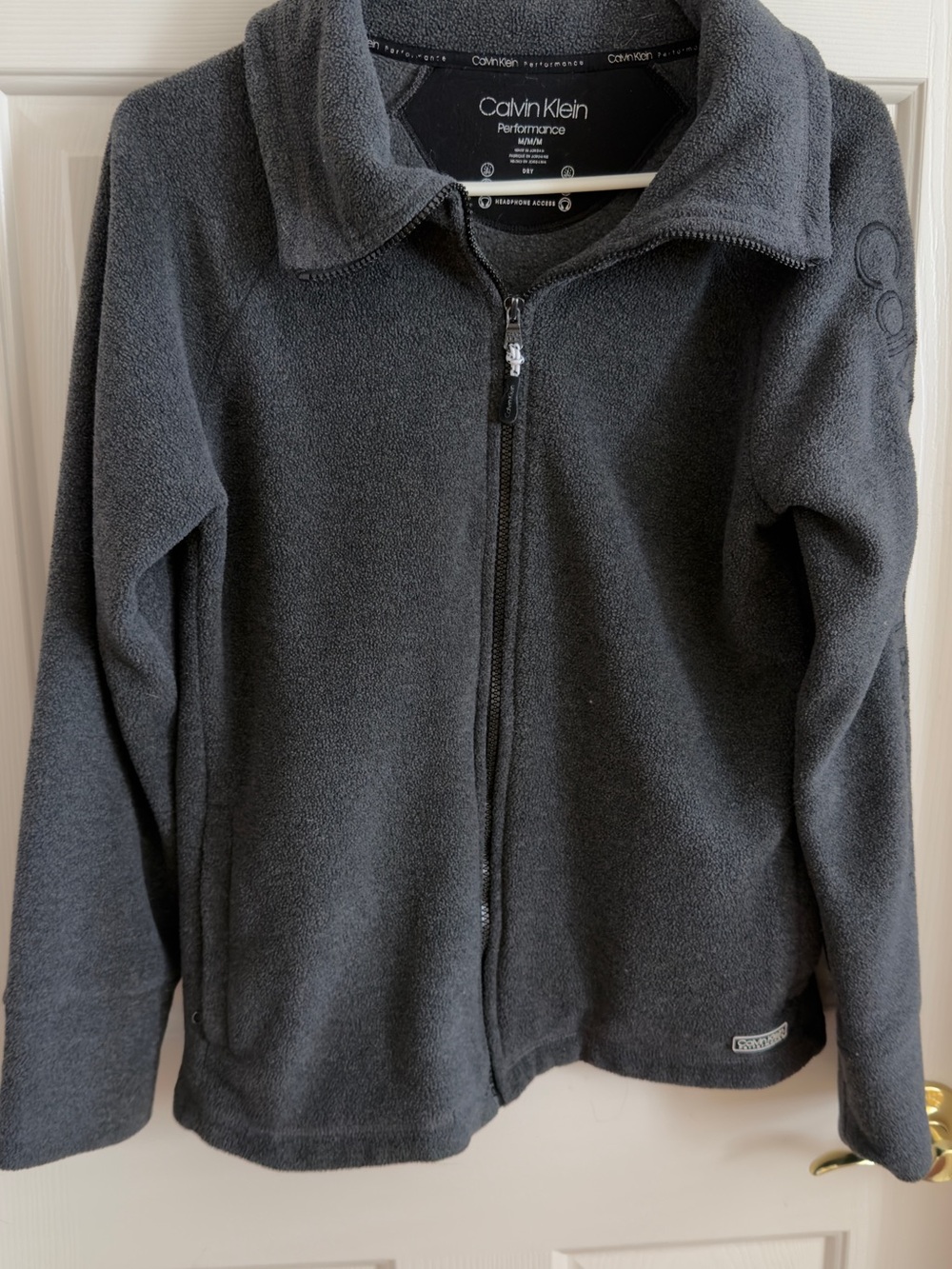 Calvin Klein Charcoal Gray Performance Fleece Jacket